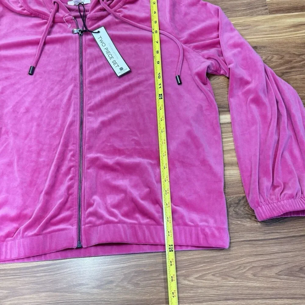 CABLE & GAUGE XL Velour Velvet 2pc Tracksuit Stretch Activewear Lounge Sport Set